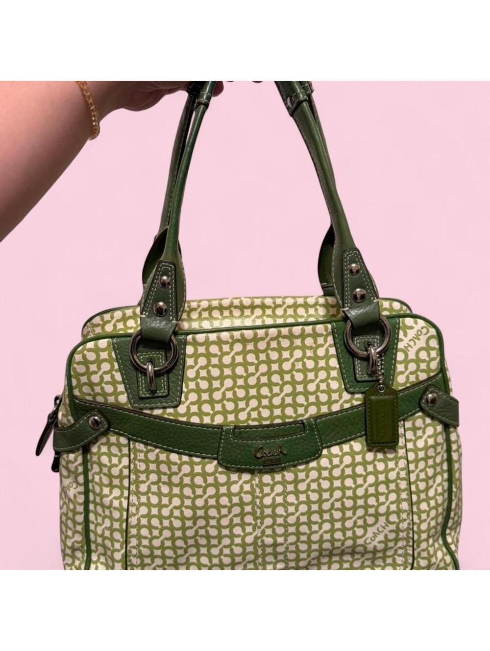 COACH Penelope Op Art Lime Green Satchel